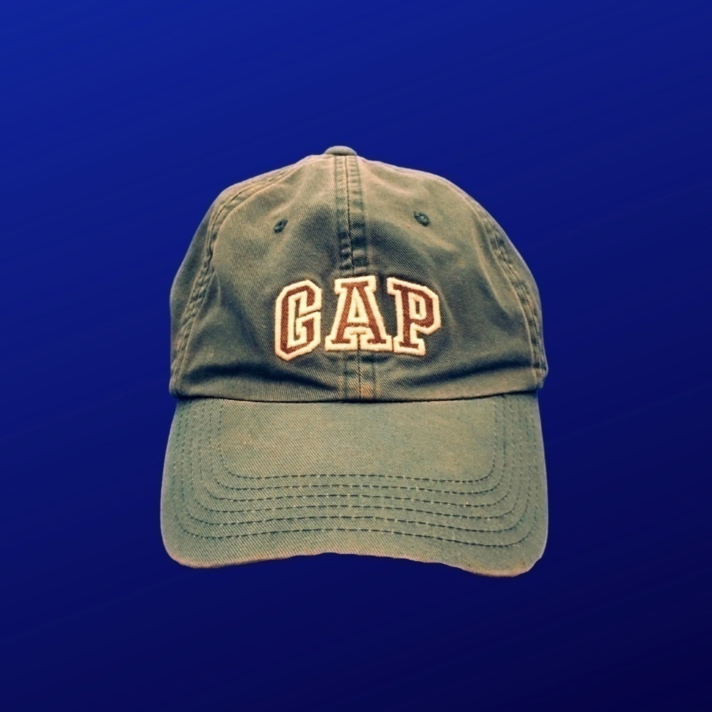 Gap 100% Cotton Twill Washed LOGO Baseball Hat, HUNTER GREEN, OSFM, NWOT Vintage